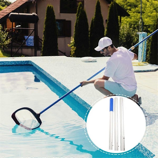 Fiskkorgsstång Pool Fiske Spö Metall Poolborste Skimmer för Pool Poolskimmer Poolrengöringsstång B