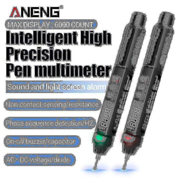 Aneng A3008 Digital 6000 Teller Intelligent Profesjonell Multimeter Sensor Pen Tester Strømmåler