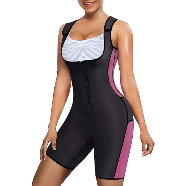 Kvinders Full Body Shapewear Sports Sweat Neoprendragt, taljetræner-bodysuit med justerbar black 2XL