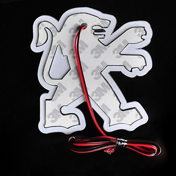 1 stk. 2D LED-bilbaglygtelogoemblem baggrundsbelysning til Pe