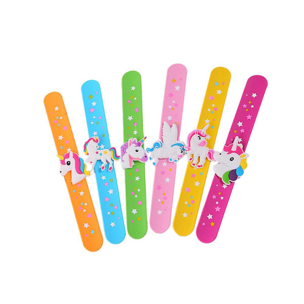 6 stk Unicorn Slap Armbånd Armbånd Slap Bands Legetøj Festartikler til børn Børn (tilfældig farve)