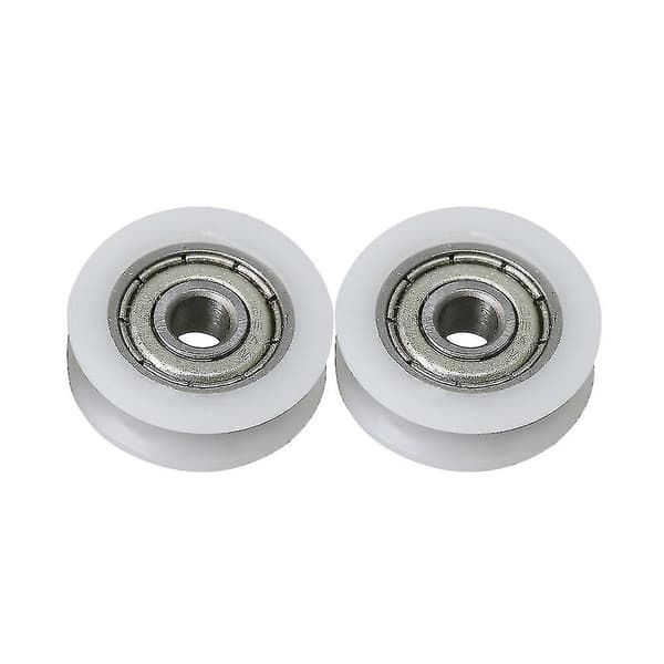 2 st 18 mm diameter 6 mm bredd U-formad spårremskiva stållagring--