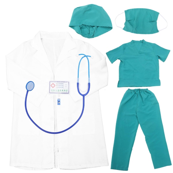 1 Sæt Børnelæge Kostume Kirurgisk Lægedragt Uniform Med
