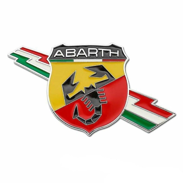 1 X 3d Abarth Metalklæbende Bil Badge Decal Emblem Skjold Sticker Punto 500 Uk