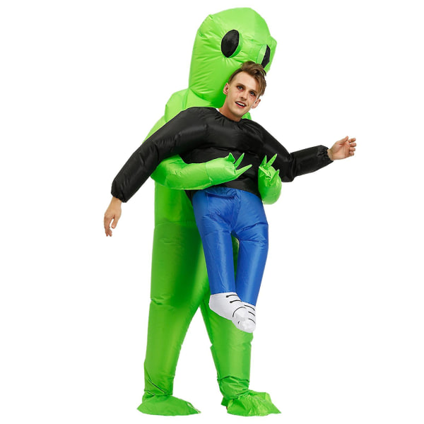 Voksen oppblåsbar Alien Halloween-kostyme, morsom blåsedress for menn og kvinner