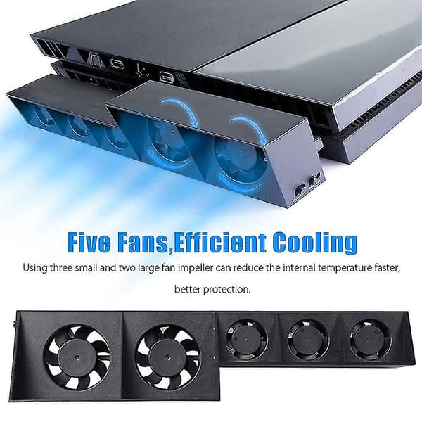 Dhrs Ps4 Køleventilator, Usb Ekstern Køler 5 Ventilator Turbo Temperaturstyring Køleventilatorer Til Ps4