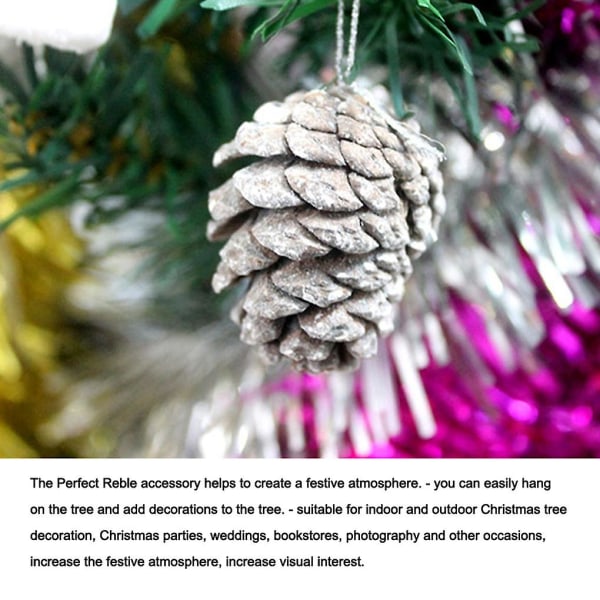 Pakke med 9 Christmas Pine Cones Pendant Xmas Decoration Office Ornament