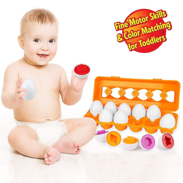 Småbørnsæg sæt legetøj til 1 2 3 Gamle piger Ur Sortering Pædagogisk legetøj Ur Matng Æg