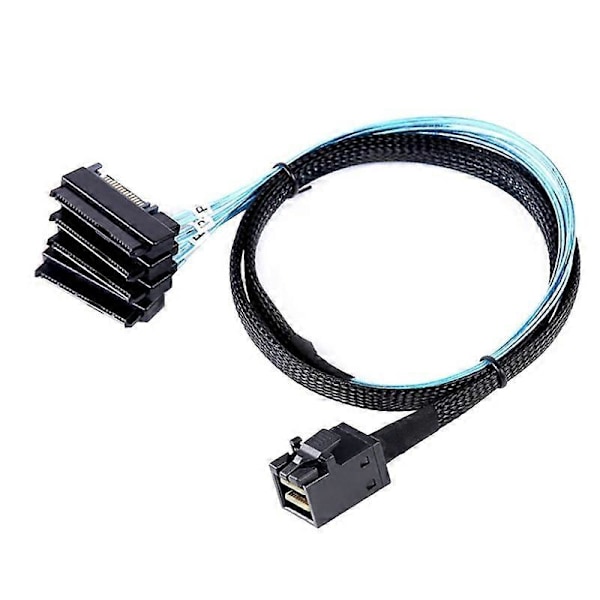 Mini SAS HD 12G SFF8643 - 4 SAS 29 Pin SFF8482 -kaapeli, jossa 15 Pin SATA -virtaliitinohjain