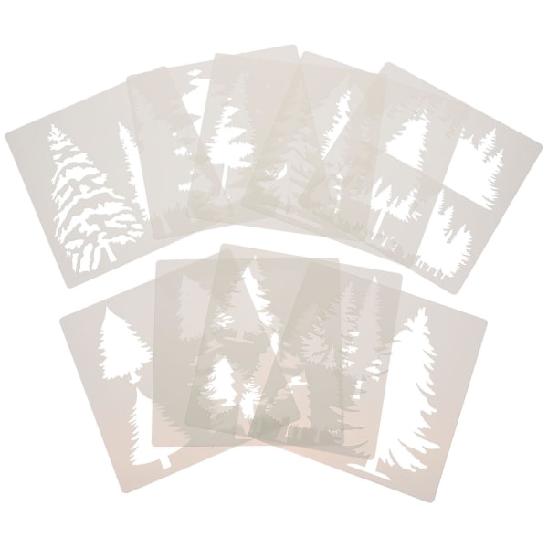 9 kpl Amazoncards Joulumaalausstensiilit Joulun piirustusmallit Joulukuusimallit Maalaus askartelumalli