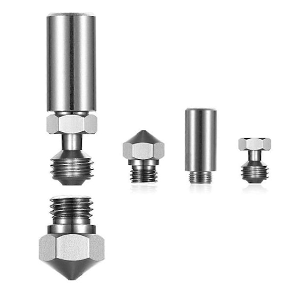 1Set MK10 Helt Metall Hotend Kit 0.4Mm MK10 Munstycke Termisk Barriär Halsrör för &I3 Kontakt för 3D-skrivare