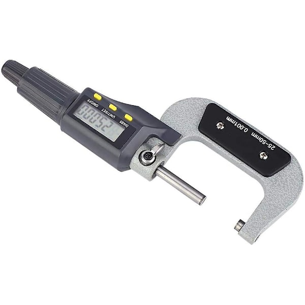 Digital Mikrometer 0,001mm - Elektronisk Tykkelsesmåler til Præcise Målinger (25-50mm)