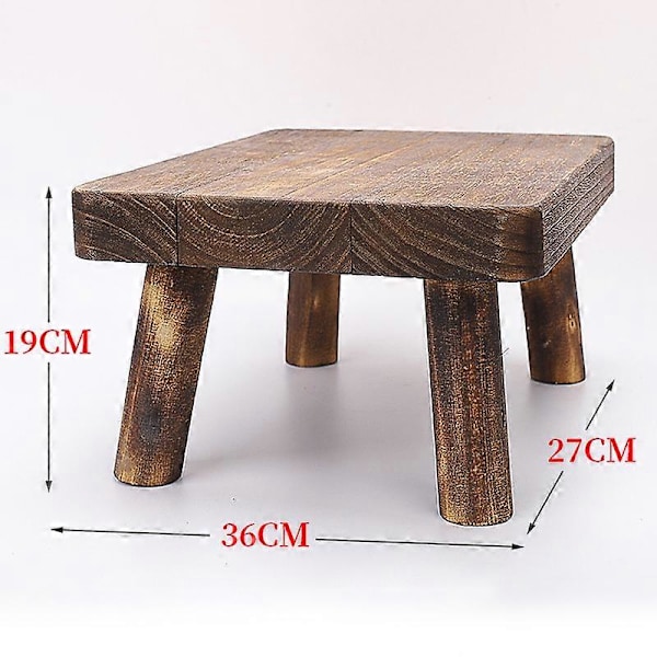 Høje Senge Træ Skammel Massivt Træ Lille Skammel Køkken Stue Skab Holdbar Robust Rustik og Retro Design