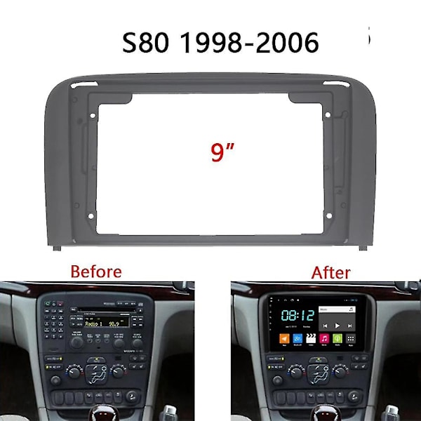 2din bilradio fascia til S80 1998-2006 Dvd rammeplade adapter montering instrumentbræt inat B