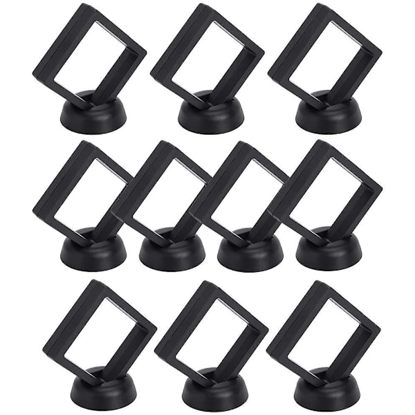 10 stk Myntutstillingsboks, 3D Flytende Utstillingsramme, Flytende Utstillingsboks