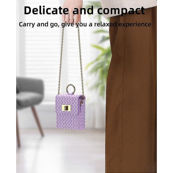 Kudottu tekstuuri crossbody-puhelinkotelo lompakko käsilaukut hihnalla Samsung Galaxy Z Flip 5:lle Purple