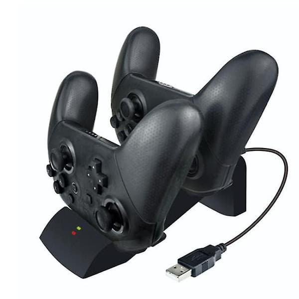 Dobbelt USB-opladningsstandstation til Switch Pro