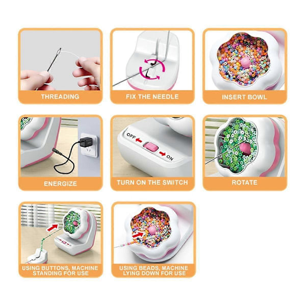 Elektrisk Perlespinner, Leireperlespinner, Raskt Elektrisk Perlespinnsett - Smykkelaging, Livperler, Armbånd, Halskjeder-B