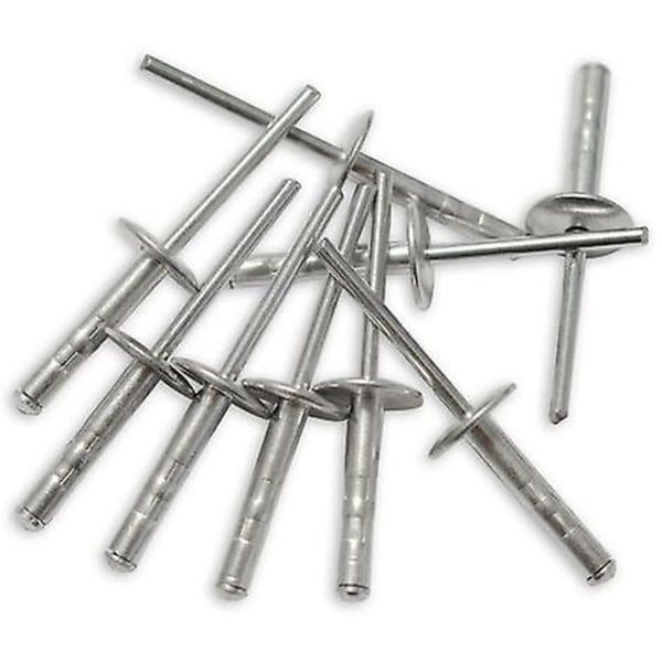 Store åpning hatteriveter aluminium blindriveter trekkriveter store hatteriveter sentrert langs flatt hode, hvit aluminium m3.2*12