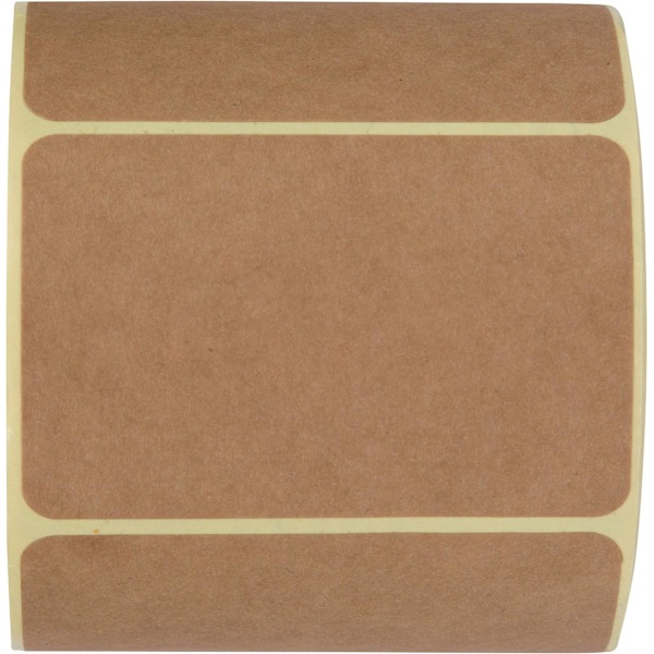 2\" x 3\" Naturlige brune Kraft-papir klistremerker (300 per rull) - Tomme rektangulære klistremerker for butikkeiere, håndverk, organisering, krukke- og hermetikketiketter, Style-1