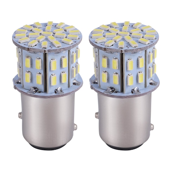 2 stk 6000k hvite 1157 50smd baklysbremse LED-pærer pære Bay15d 12v