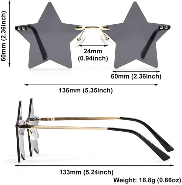 Rimless Star Solglasögon Dammode Solglasögon Herr Par