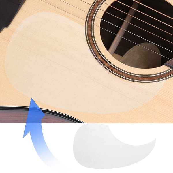 Transparent akustisk gitarr plektrumskydd droppar självhäftande