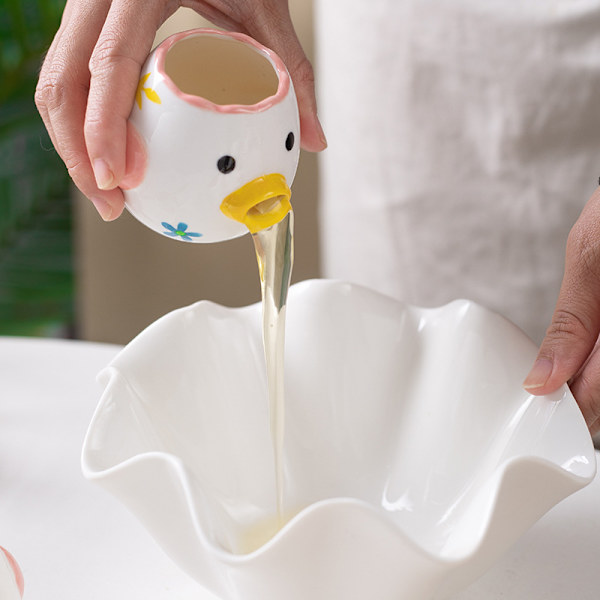 Keramisk eggeskiller Tegneserie eggeskiller Mini eggehvite eggeplommeskiller Keramikk strawberry