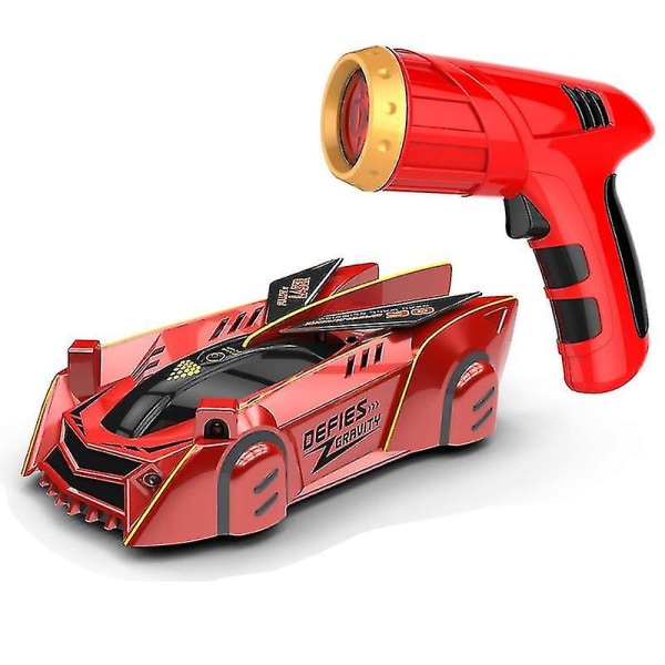 Fjärrkontroll Race Wall Climbing Car Radio Controlled Laser Gun Stunt Toy red
