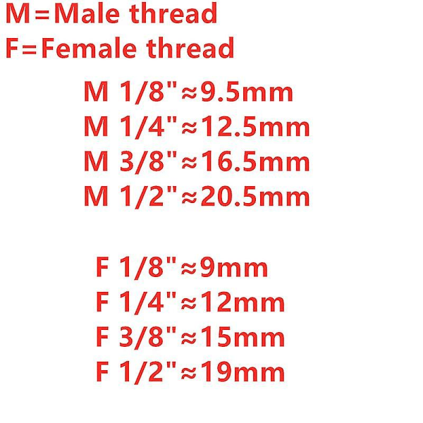 1/8 Quot; 1/4 Quot; 3/8 Quot; 1/2 Quot; 3/4 Quot; 1 Quot; Bsp Han-Kobling Til Reduktion Af Messingrør, Nippel, Adapter, Stik, Vandslange, Hjemmehave 1l2 BSP L-30mm 35g