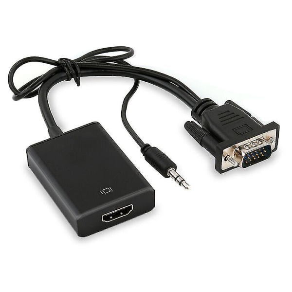 VGA Han til HDMI Hun Konverter Adapter Kabel Output 1080p Hd+audio Tv Av Hdtv