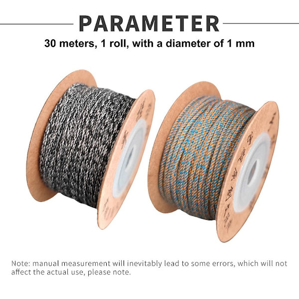 2 Rullar 1mm X 32 Yards Bomullsrep Snöre För Armband Smycken Tillverkning Snöre Halsband Bulk Pärlning Tråd