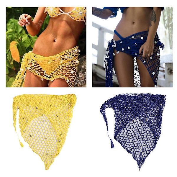 Kvinde Strand Sarong-badedragt Cover-ups Side Tie Talje Split Wrap Kort Nederdel