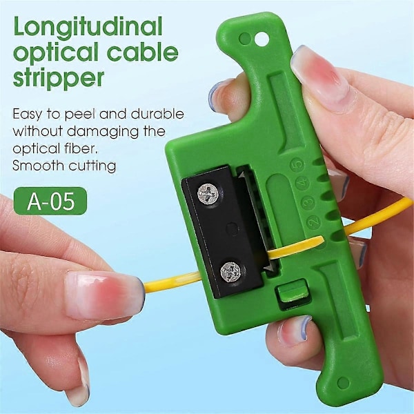 Fiberoptisk Stripper Rørstripper Kabelbåndstripper 1.9-3.0Mm, Løs Buffer Langsgående Rørstripper Grønn 2Stk