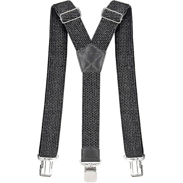 Herrar Byxor Suspender 4cm Bred Starka Arbetsbyxor Med 3 Starka Metallklämmor