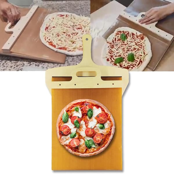 Ny pizzaspade i trä med glidfunktion, hushållsbricka pizzaspade