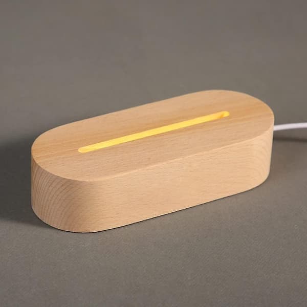 Led-lys display base, træ USB lys base stativ dekorat