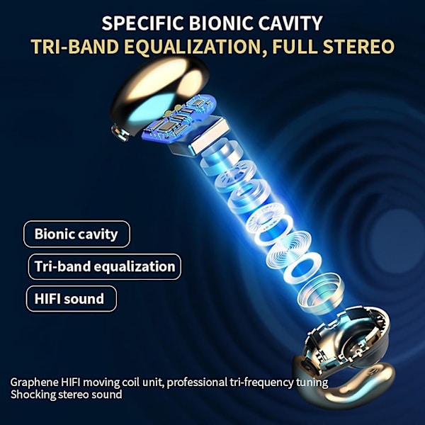 Trådlösa Bluetooth 5.0 Hörlurar Mini In-Ear Headset Tarnish Led