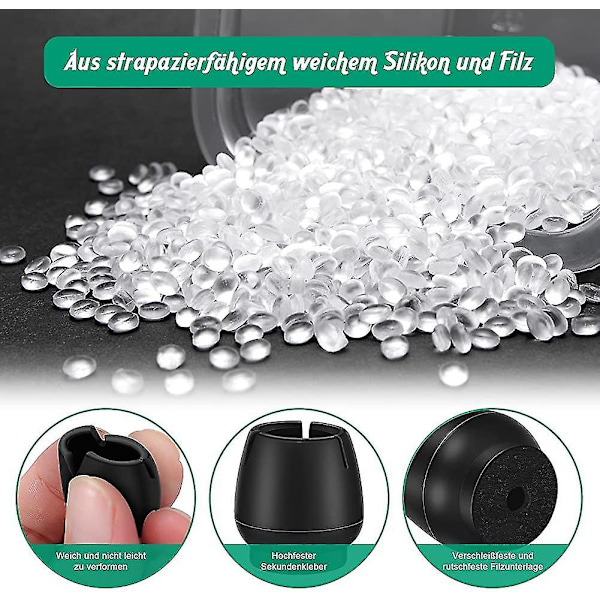 Stolbensskydd, 48 stycken Silikon Stolbensskydd, Gummi Stolbensskydd, Stol