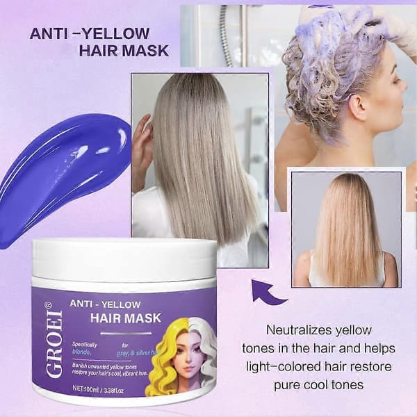 100g Lilla Hårmaske Dybdevirkende Keratin Hårmaske Anti-Gul