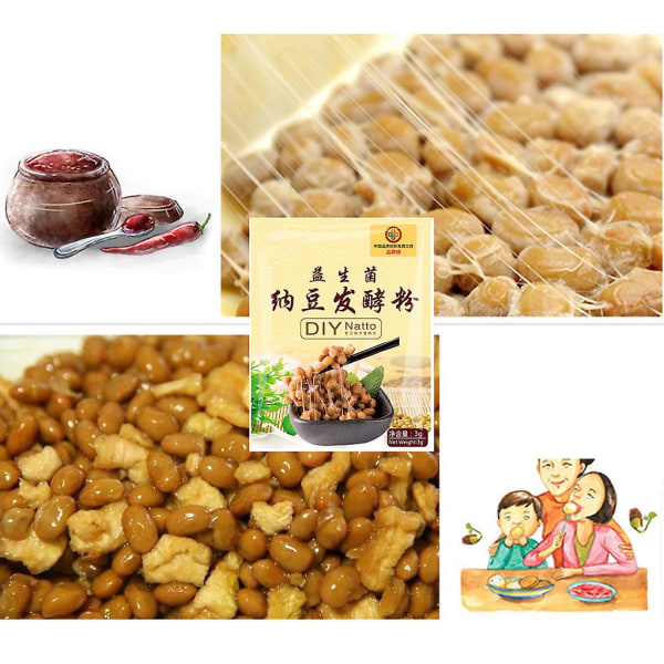 3g DIY Natto Pulver Bacillus Subtilis Nattokinase Middel Spiselige Matvarer Til Å Lage Klebrige Fermenterte Soyabønner Gastrointestinale Regulering