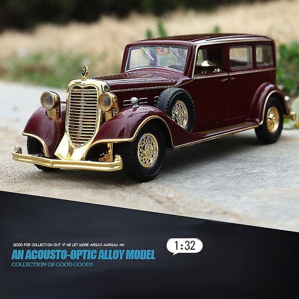 1/32 Legering Kejser Retro Klassisk Køretøj Legetøjsbiler Træk Tilbage Lys Lyd Trykstøbt Model Biler Legetøj