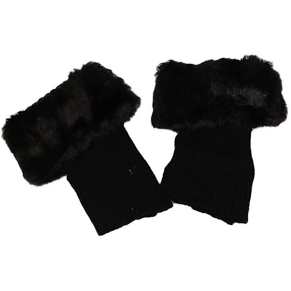 Dame Leg Warmer Gaiter Kort Pels Leg Warmer Hold Anklene Varme For Vinter