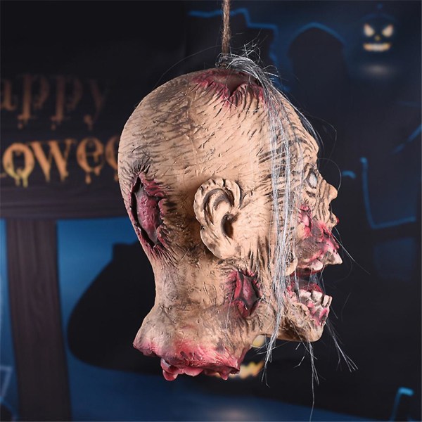 Halloween hængende hoved Skræmmende realistisk hængende indretning temafest