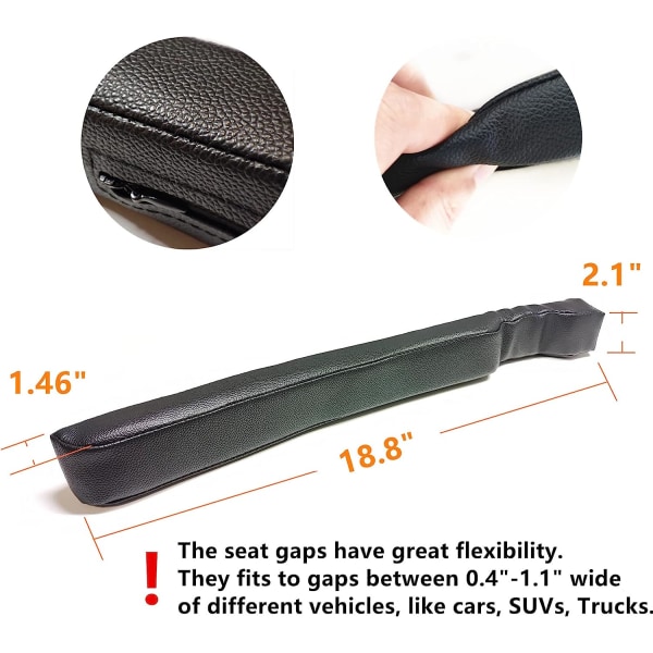 Seat Gap Filler Organizer Universal Lämplig för bil SUV, lastbil fylla gapet mellan säte och konsol, anti-fall