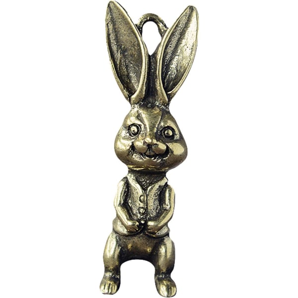 Kobberkanin | Nøkkelring kaninfigur - gull messing kanin kanin ringholder, hjemmedekor skulptur og statue, håndlagde håndverksgaver