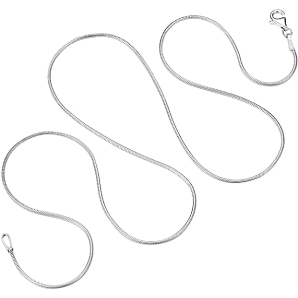925 Silver Snake Chain Halsband med 18 karat guldpläterad fo
