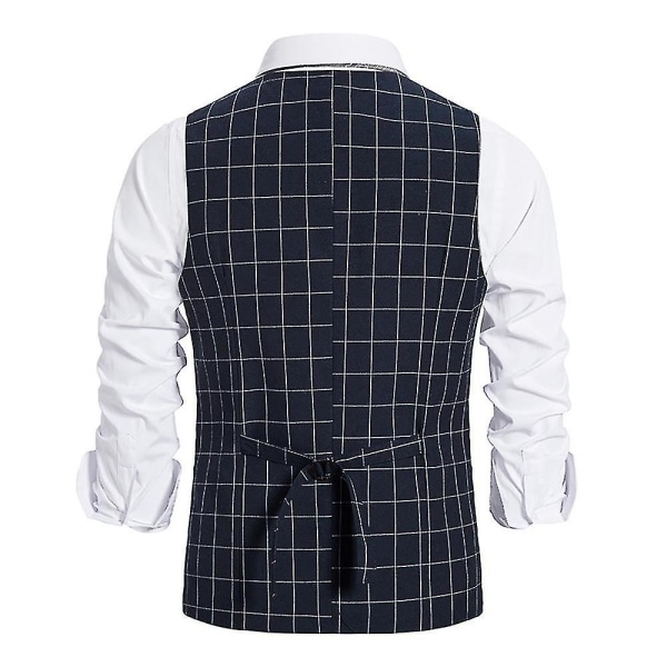 Herrevest Dobbeltradet Business Dress Suit Vest Blazer Toppe