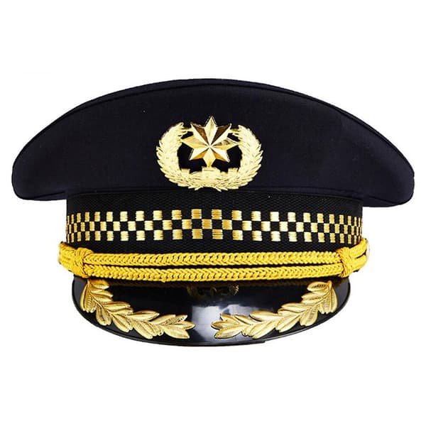 1 stk. tilpasset festkaptajnhat holdbar uniformhat flyselskabs pilotkaptajnhatte