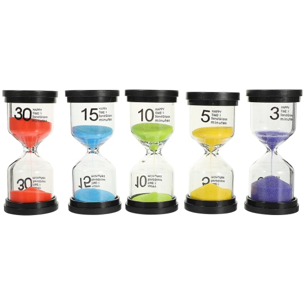 5 st Barn Sportleksaker Sand Timer Barn Glas Timglas Sand Timer Vacker Hourglass Flytande Bubbler Timer Sand Timers